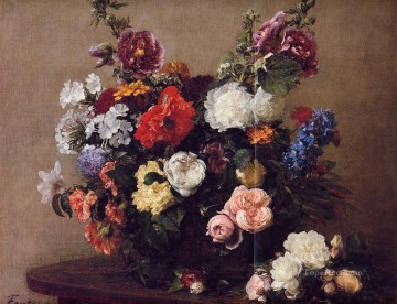 Bouquet of Diverse Flowers Henri Fantin Latour Oil Paintings